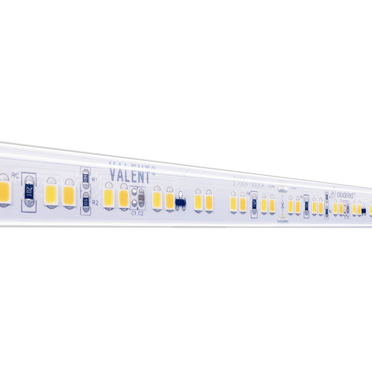 Diode LED DI-24V-VL4-WD2718-W100 100ft 4.4W/ft Valent Warm Dim Wet Location LED Tape Light 2700K-1800K 24V