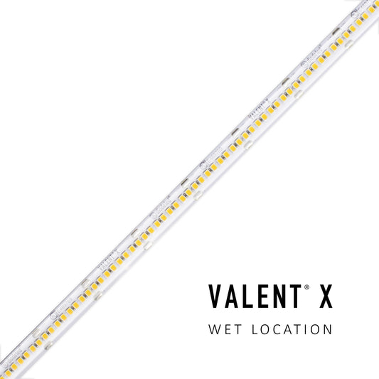 Diode LED DI-24V-VLX5-24-W100 100ft 4.6W/ft Valent X 500+ Lumen Per Ft Wet Location High Density LED Tape Light 2400K 24V DC